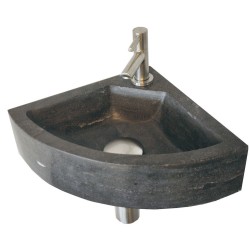Raw hoekfontein 30x30x10 cm hardsteen gezoet