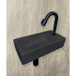 Fonteinset Rhea S mini fontein rechts quartz mat zwart - complete set