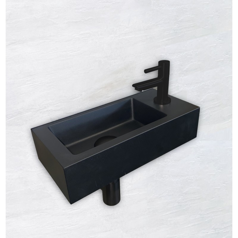 Fonteinset Rhea S mini fontein rechts mat zwart - complete set