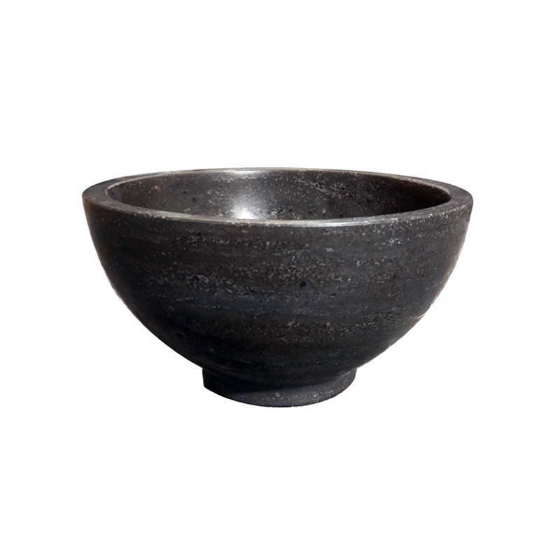 Raw waskom rond 20x11 cm hardsteen gezoet