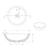 Raw waskom rond 40x12 cm hardsteen gezoet