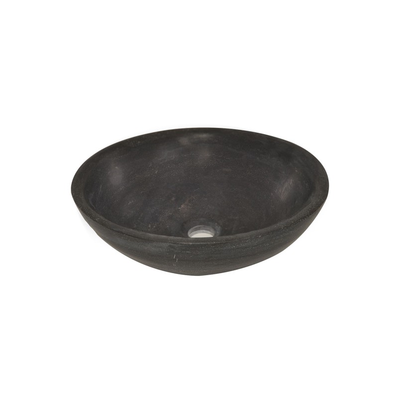 Raw waskom rond 40x14 cm hardsteen gezoet