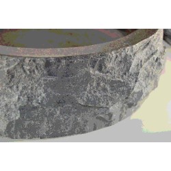 Raw waskom rond hamerslag 40x12 cm hardsteen gezoet
