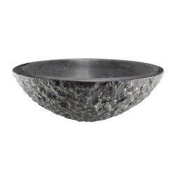 Raw waskom rond hamerslag 42x14 cm hardsteen gezoet