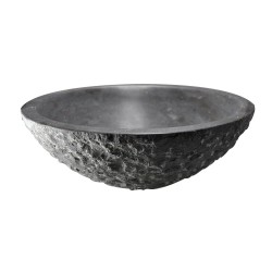 Raw waskom rond hamerslag 42x14 cm hardsteen gezoet