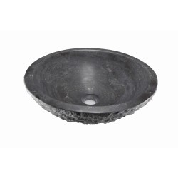 Raw waskom rond hamerslag 42x14 cm hardsteen gezoet