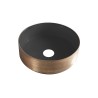 Mondri waskom rond 36 x 36 x 12 cm mat zwart / geborsteld brons koper