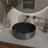 Mondri waskom rond 36 x 36 x 12 cm mat zwart / gunmetal