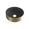 Mondri waskom rond 36 x 36 x 12 cm mat zwart / geborsteld goud