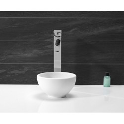 Tessa waskom rond 20 x 11 solid surface mat wit