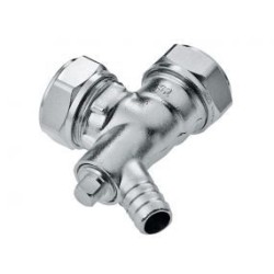 BONFIX knie met aftap 15 x 15 mm vernikkeld