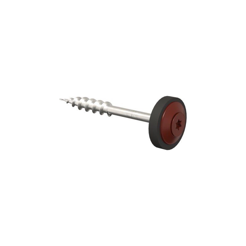 Sprengler schroef torx met EPDM volgring 60mm RVS 100 stuks rood