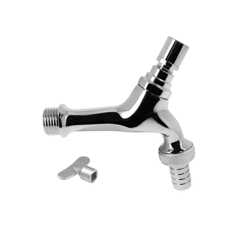 BONFIX Tapkraan 1/2" gepolijst chroom incl. slangkop + sleutel