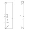UniMatch glijstangset compleet met staafhanddouche 1 stand chroom