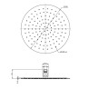 Ufo hoofddouche rond 30 cm chroom