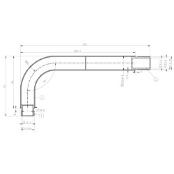 UniMatch douchearm met muurbevestiging 45 cm chroom