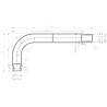 UniMatch douchearm met muurbevestiging 45 cm chroom