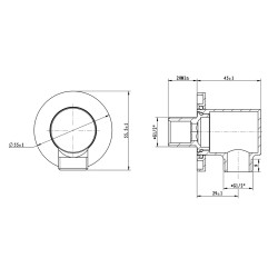 UniMatch wandaansluitbocht rond 1/2" chroom