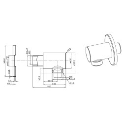 UniMatch wandaansluitbocht rond 1/2" chroom