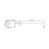 UniMatch douchearm met muurbevestiging 35 cm chroom
