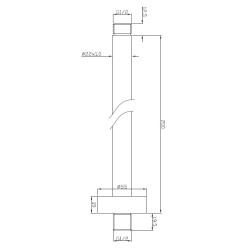 UniMatch douchearm met plafondbevestiging 20 cm chroom