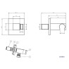 Rombo wandaansluitbocht met handdouchehouder vierkant 1/2" chroom