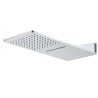 Wandhoofddouche met waterval vierkant 600 x 25 mm chroom