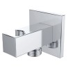 Rombo wandaansluitbocht met handdouchehouder vierkant 1/2" chroom