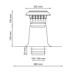 Anjo Vent-alu T3000 dubbelwandig PP kap 150/160mm PVC coating