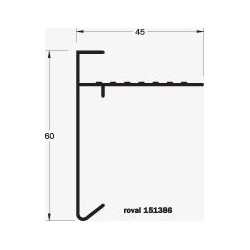 Roval aluminium daktrim geanodiseerd 60 x 45 mm