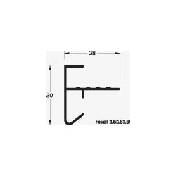Roval aluminium daktrim geanodiseerd 30 x 28 mm
