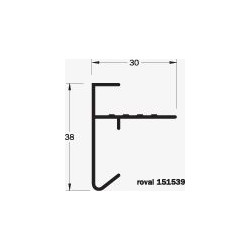 Roval aluminium daktrim geanodiseerd 38 x 30 mm