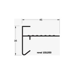 Roval aluminium daktrim geanodiseerd 35 x 45 mm