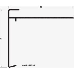 Roval aluminium daktrim geanodiseerd 80 x 90 mm