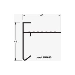 Roval aluminium daktrim geanodiseerd 45 x 45 mm