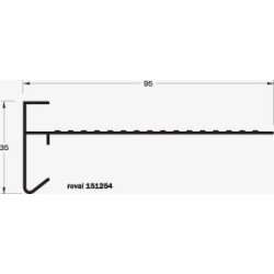 Roval aluminium daktrim gemoffeld 35 x 95 mm