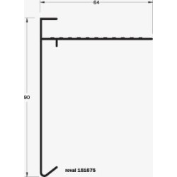 Roval aluminium daktrim gemoffeld 90 x 64 mm