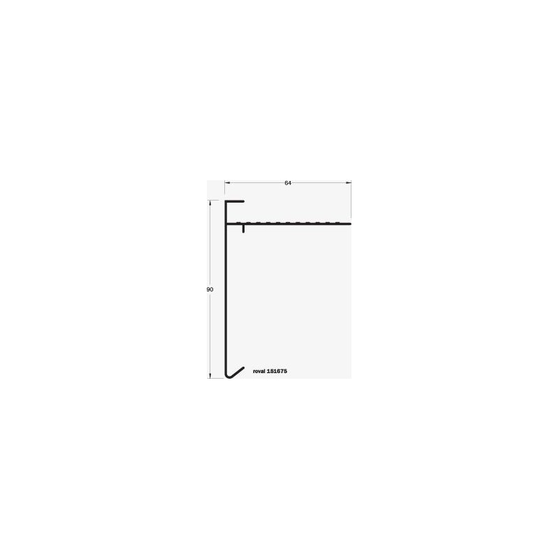 Roval aluminium daktrim gemoffeld 90 x 64 mm
