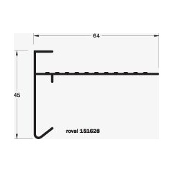 Roval aluminium daktrim gemoffeld 45 x 64 mm