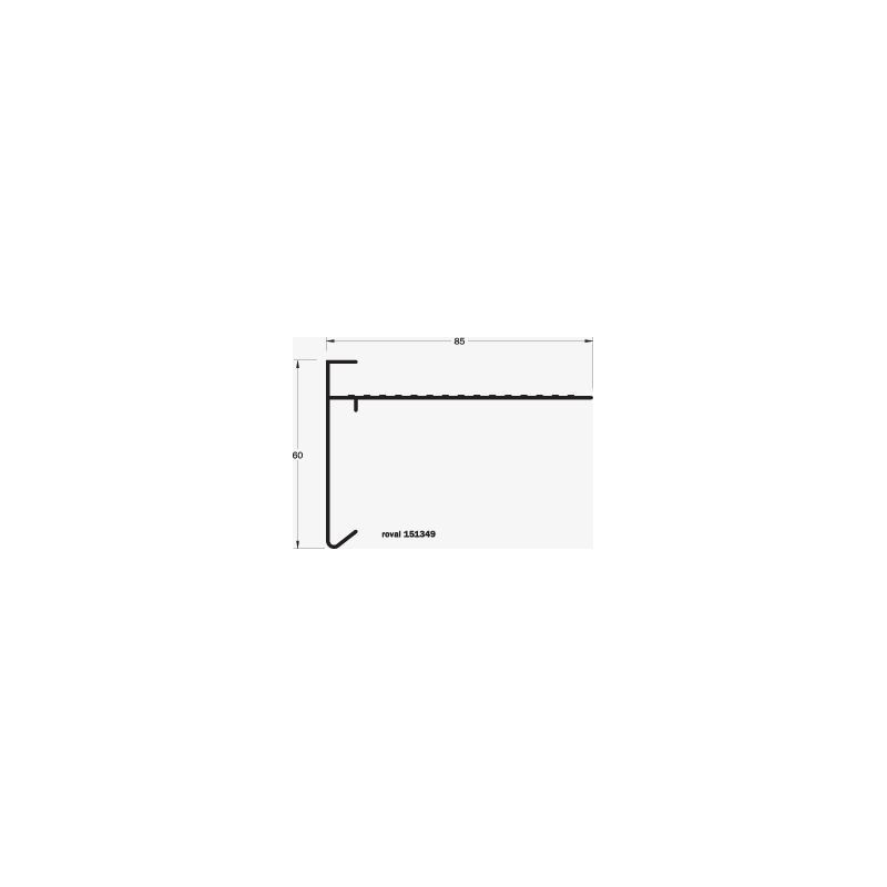 Roval aluminium daktrim gemoffeld 60 x 85 mm