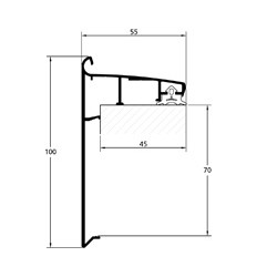 Roval Solo aluminium daktrim 100 x 55 mm