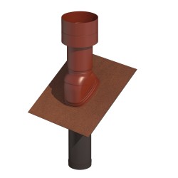 Ubbink Ventub Dakdoorvoer Ventilatie 125 - 1020mm - rood