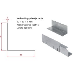 Roval Grindkeringsprofiel Verbinding recht 50 x 50 x 1.0mm L160mm