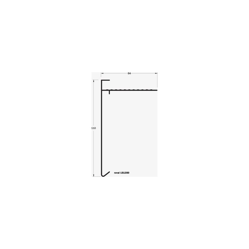Roval aluminium daktrim gemoffeld 110 x 64 mm