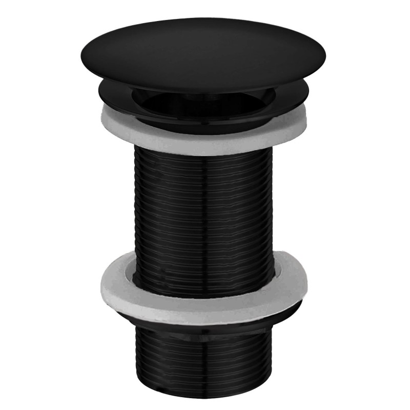 UniMatch open afvoerplug verlengd 5/4" mat zwart