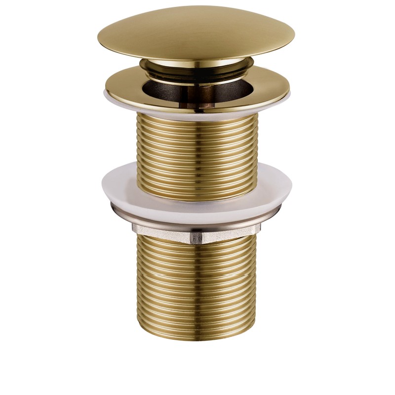 UniMatch clickwaste afvoerplug verlengd 5/4" geborsteld messing PVD