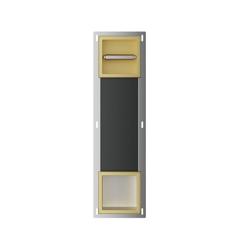 Rocko toiletrolhouder zonder klep reserverolhouder inb.geborst.messing