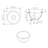 Tessa waskom rond 20 x 11 solid surface mat wit