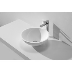 Valerie waskom rond 43 x 13 cm solid surface mat wit