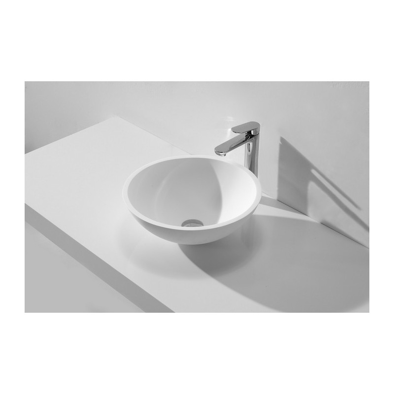 Valerie waskom rond 43 x 13 cm solid surface mat wit